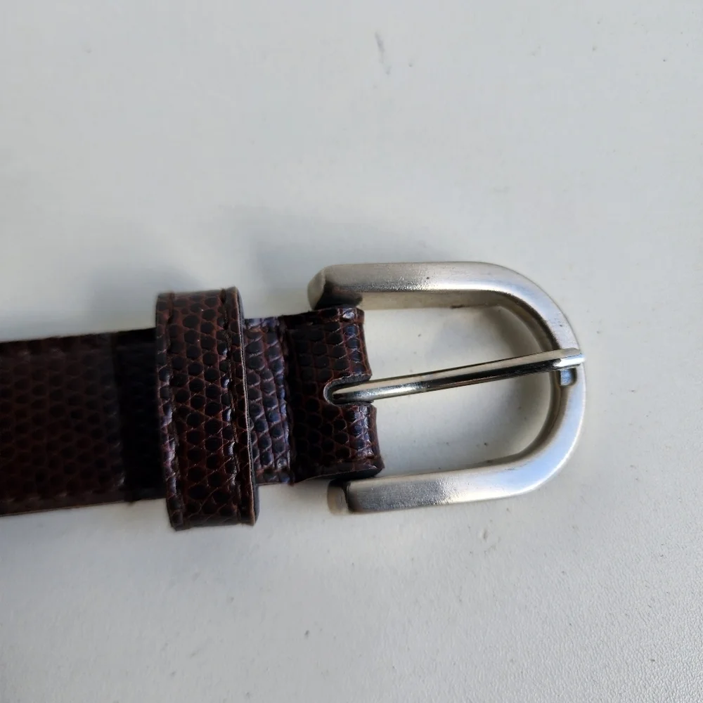 Girls Brown Embossed Reptile Print 1
